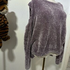 Women's Purple Arm Key Hole Sweater